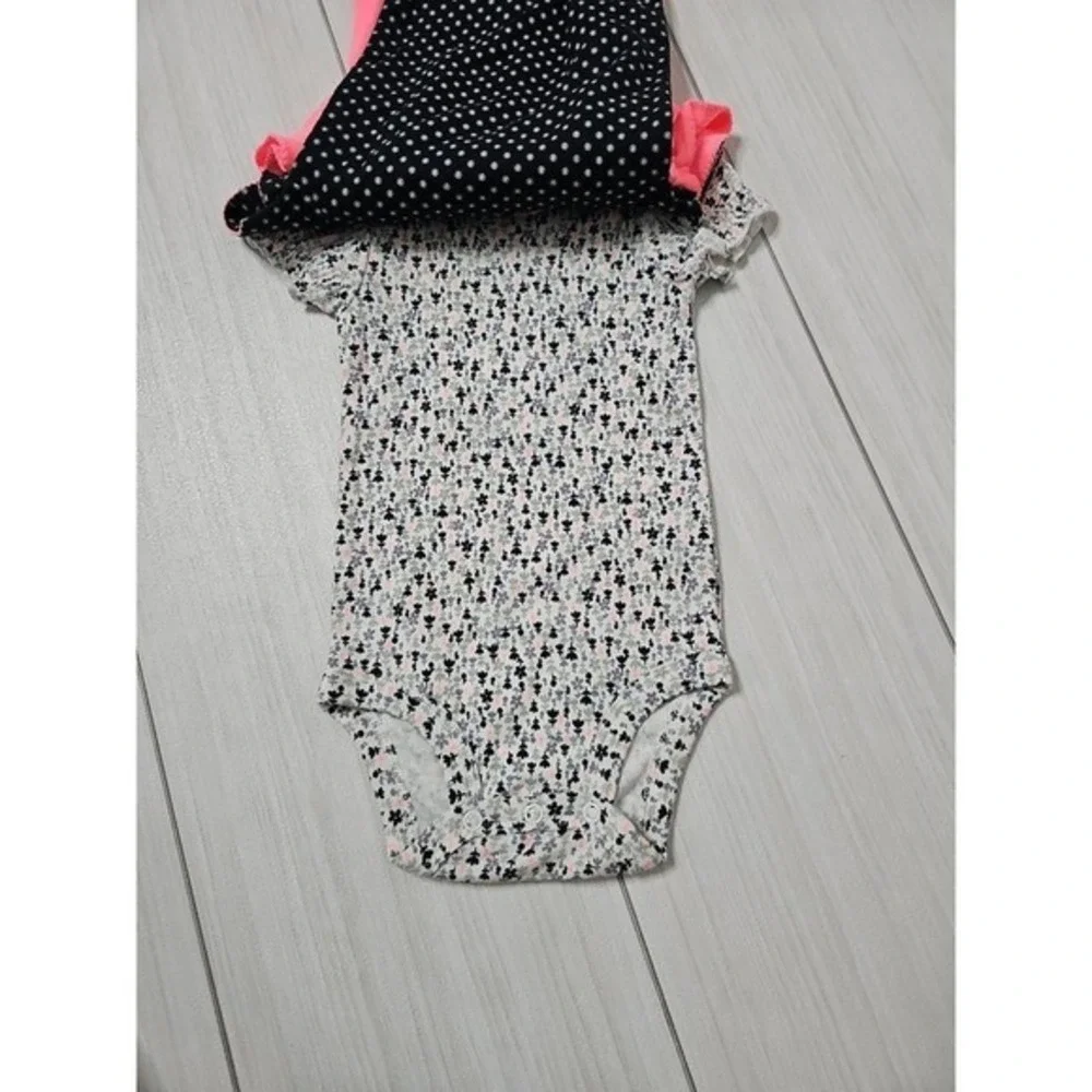 Child of Mine by Carters Baby Girl Bodysuits 3 Pack Pink‎ Polka Dot Floral NWT